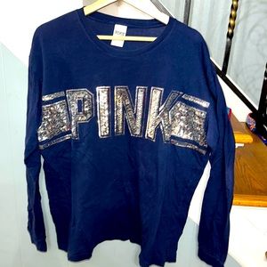 VS PINK LONG SLEEVE SEQUIN T-SHIRT